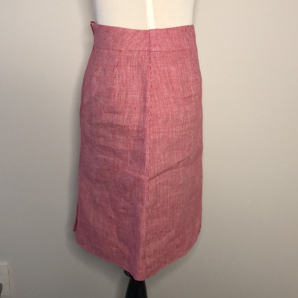 Talbots Irish Linen Red White Pencil Skirt size 4P - Picture 5 of 9
